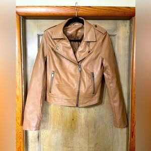 Brown Aeropostale Size Small Faux Leather Moto Jacket